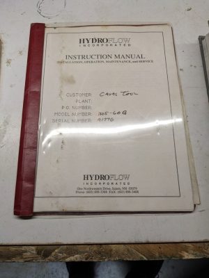 Hydroflow Inc Instruction Manual Operation Maintenance 1205-60G Filtration Sys