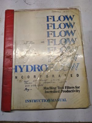 Hydroflow Inc Instruction Manual Operation Maintenance Hvf-A/B Filtration Sys