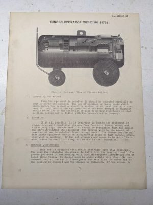 Single Operator Welding Sets Flexarc Westinghouse Owners Operation Manual