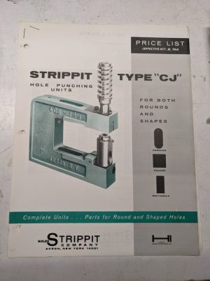 Strippit Type Sales Price List Hole Punching Cj 1964 Wales Company