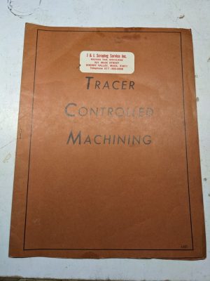 Walker Hydraulic Duplicator Universal Tracer #1 Adjustment Sales Catalog