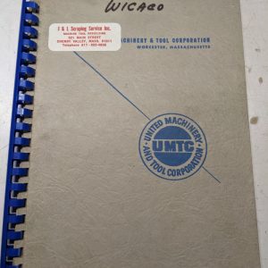 Wicaco Machine Tool Operation Manual Parts List Book Oil Groovers Continuous