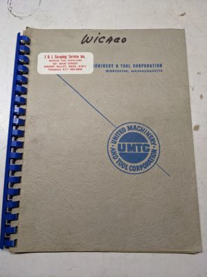 Wicaco Machine Tool Operation Manual Parts List Book Oil Groovers Continuous