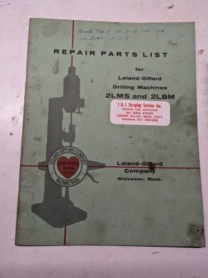 Leland Gifford Drilling Machine Repair Parts List Book Manual 2Lms 2Lbm