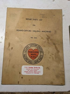 Leland Gifford Drilling Machine Repair Parts List Book Manual #3Ms Shop Catalog
