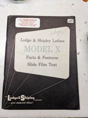 Lodge Shipley Lathes Model X Facts Features Slide Film Text 1954 Sales Brochure