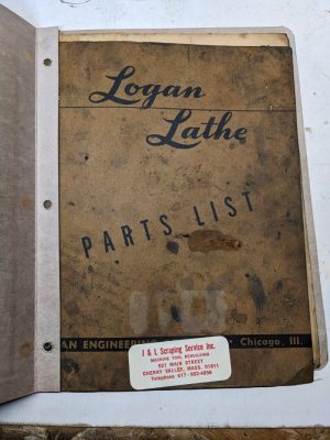 Logan Lathe Repair/Service Parts List Shop Book Manual Catalog #2557-Vlh 1958