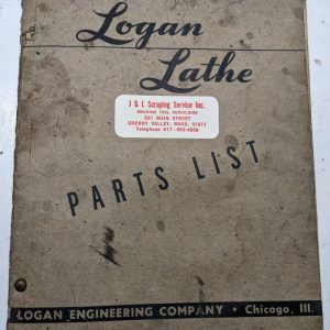 Logan Lathe Repair/Service Parts List Shop Book Manual Catalog #820 1945