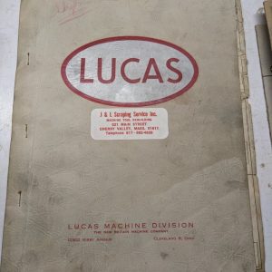 Lucas Machine Boring Machine Parts List Book Manual Catalog Series 40 41-18-12
