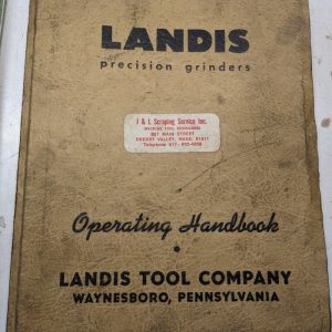 Landis Tool Precision Grinders Operators Handbook Manual Parts List Type Lc C #7