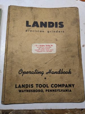 Landis Tool Precision Grinders Operators Handbook Manual Parts List Type Lc C #7