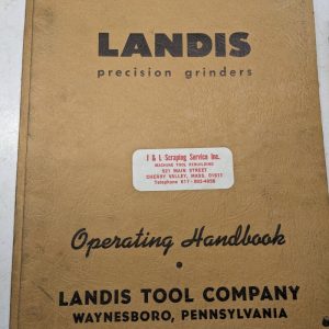 Landis Tool Precision Grinders Parts List Book Manual 12”X28” #2 Universal