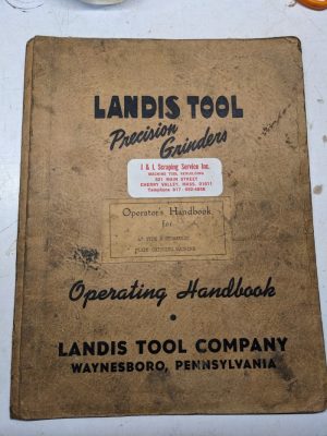 Landis Tool Precision Grinders Parts List Book Manual Catalog Type H #5