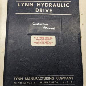Lynn Hydraulic Drive Instruction Manual Operation Parts List Book Ram Turret