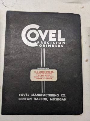 Covel Surface Grinders Operation Repair Manual Parts List Shop Book Model 17H