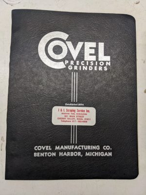 Covel Grinders Service Operation Manual Parts List Shop Book #3 #5 #7 Lathe