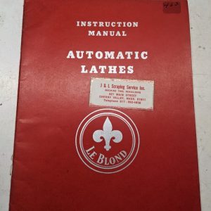 Leblond Lathes Instruction Manual Operation Maintenance Automatic #12 16