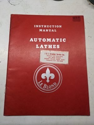 Leblond Lathes Instruction Manual Operation Maintenance Automatic #12 16