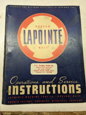 Hudson Lapointe Operation Service Repair Instruction Manual Stanard Equipment