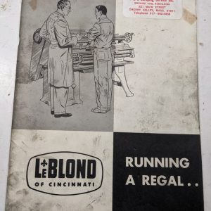Leblond Lathes Instruction Manual Parts List Book Catalog Running A Regal