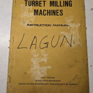 Lagun Turret Milling Machine Instruction Manual Operation Parts List Ftv-2 1 3
