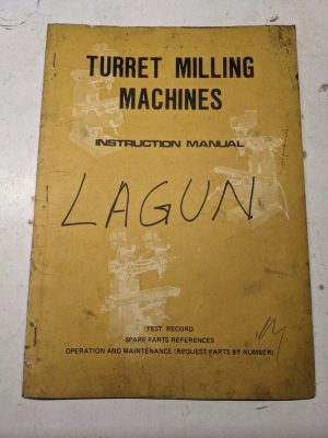Lagun Turret Milling Machine Instruction Manual Operation Parts List Ftv-2 1 3