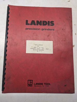 Landis Precision Grinders Parts List Book Catalog Manual Type F Ff Fr Machine #1