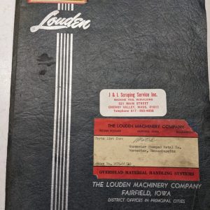 Louden Machinery Parts List Book Monorail Overhead System 3 Ton Electric 1949