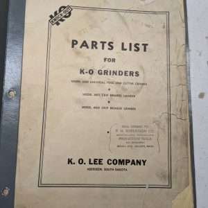 K.O Lee Company Parts List Book Manual Catalog K-O Grinders A600 A601 A603 Price