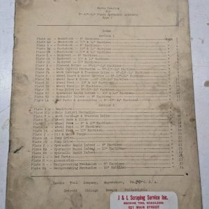 Landis Tool Part List Book Catalog Manual 6 10” 14” Type C Grinding Machine 1943