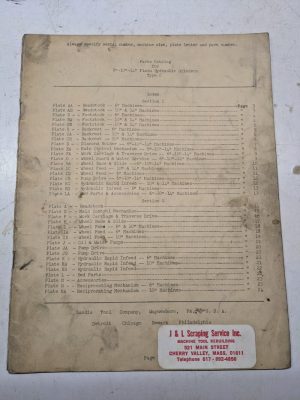 Landis Tool Part List Book Catalog Manual 6 10” 14” Type C Grinding Machine 1943