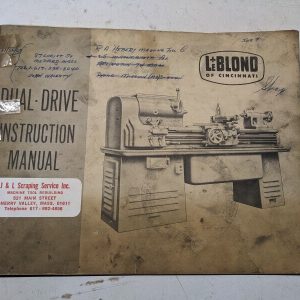 Leblond Dual Drive Instruction Manual Lathe 1951 Service Adjustments