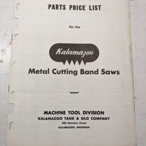 Kalamazoo Band Saw Machine Tool Parts Price List 8C 816 824 1220 610 Model