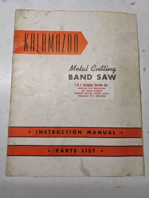 Kalamazoo Band Saw Machine Tool Operation Manual Parts List 816S 824S Price