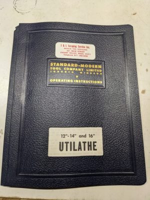 Standard-Modern Operating Instruction Manual Parts List Book Utilathe 12-14” 16”