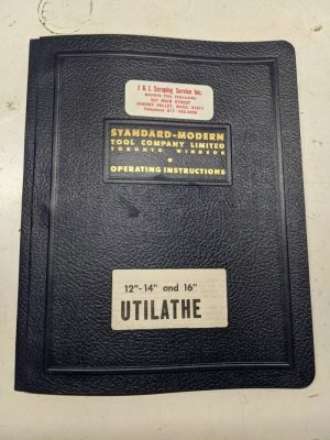 Standard-Modern Tool Operating Instruction Manual Parts List Utilathe 12-14 16”