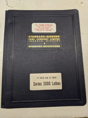 Standard-Modern Operating Instruction Manual Parts List Book 11&13” 2000 Series