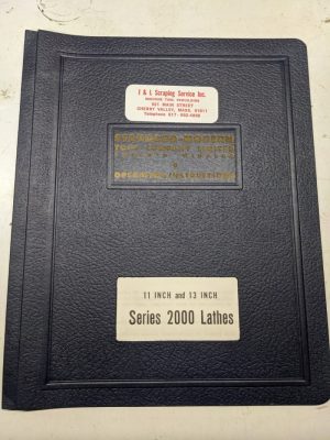 Standard-Modern Operating Instruction Manual Parts List Book 11” 13” 2000 Series
