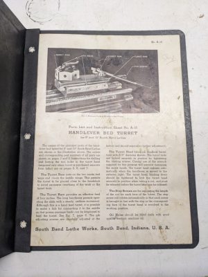 South Bend Lathes Operator Manual Parts List Book 9 & 10” Bed Turret 1943