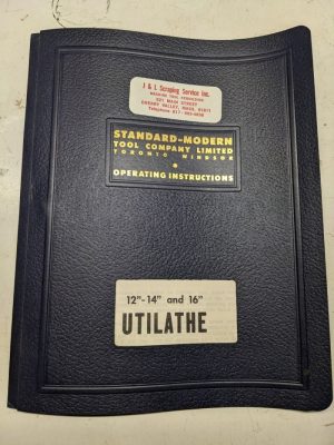 Standard-Modern Operating Instruction Manual Parts List Book 12-14” 16 Utilathe