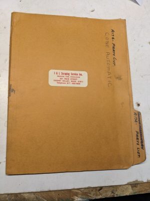 Cone Automatic A174 Parts List Book Manual 2-1/4” X 7-1/2” No Diagrams Text Only