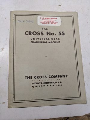 Cross Gear Chamfering Machine Wiring Diagram Parts List Book Manual #55