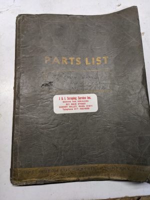 Cone Automatic Parts List Book Manual 3.5” Four Spindle Conomatic Ab Model 1941