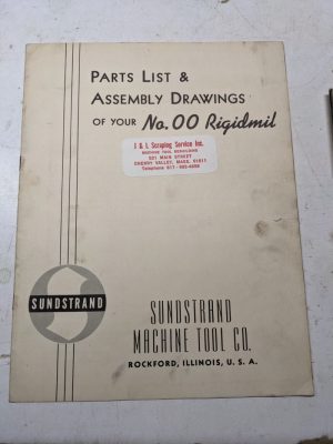 Sundstrand Machine Tool Part List Manual Book Assembly Drawing Rigidmil #00 1945
