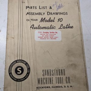 Sundstrand Machine Tool Parts List Manual Assembly Drawing Model 10 Lathe Auto