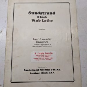 Sundstrand Machine Tool Parts List Manual Book Assembly Drawing Stub Lathe 8”