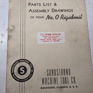 Sundstrand Machine Part List Manual Book Assembly Drawing #0 Rigidmil Tool 1945