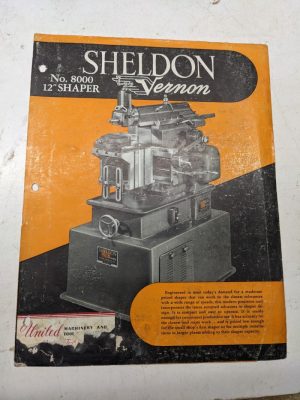 Sheldon Machine Vernon #8000 12” Shaper Sales Brochure Catalog Features Specs