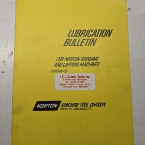 Norton Lubrication Bulletic 1968-5 Grinding Lapping Machines Recommended Oil
