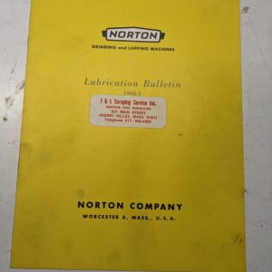 Norton Lubrication Bulletic 1968-3 Grinding Lapping Machines Recommended Oil